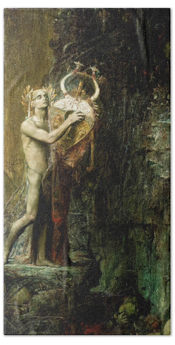Pierre Marcel-beronneau Hand Towel featuring the painting Orpheus in Hades by Pierre Marcel-Beronneau