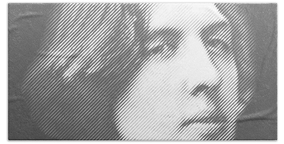 Oscar Bath Towel featuring the digital art Oscar Wilde close-up portrait by Cu Biz