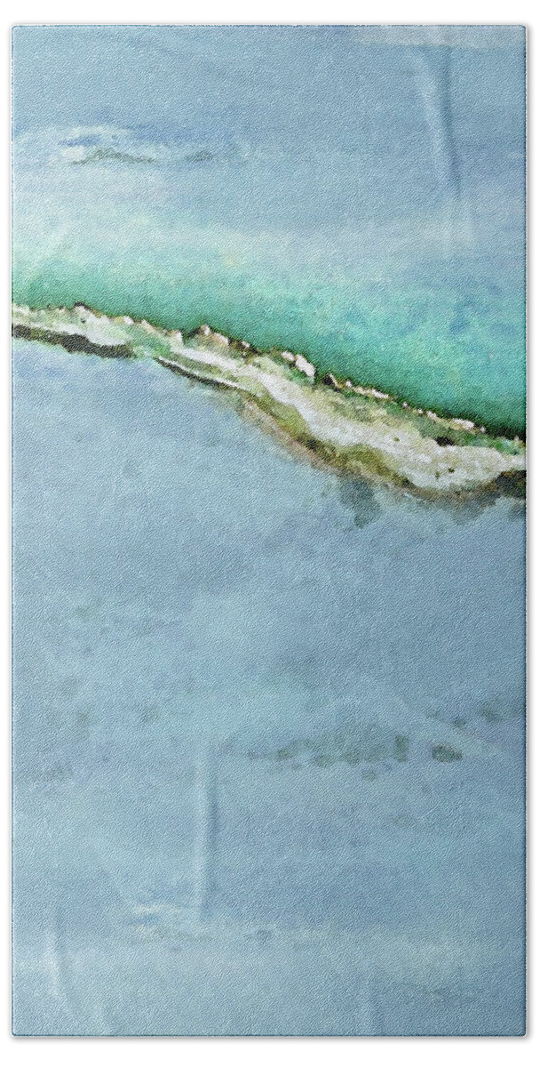 Abstract Bath Towel featuring the painting Out to Sea by Sharon Williams Eng