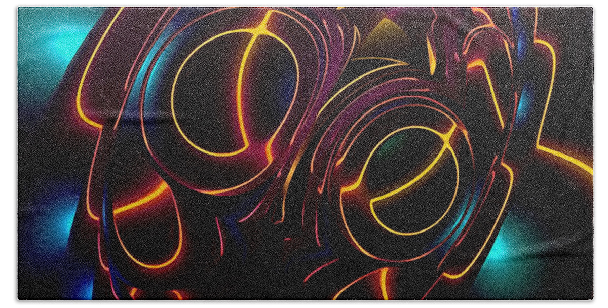  Hand Towel featuring the digital art Outta' My Brain by Tom McDanel