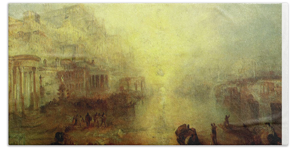 Ovid Bath Towel featuring the painting Ovid Banished from Rome by Joseph Mallord William Turner