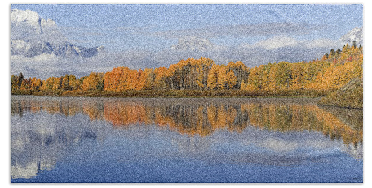 Oxbow Bend Bath Towel featuring the photograph Oxbow Bend Pano by Wesley Aston