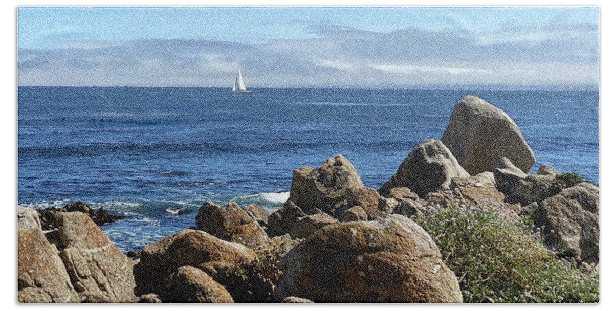 Pacific Hand Towel featuring the photograph Pacific Grove on a Perfect Day by Gerald Carpenter