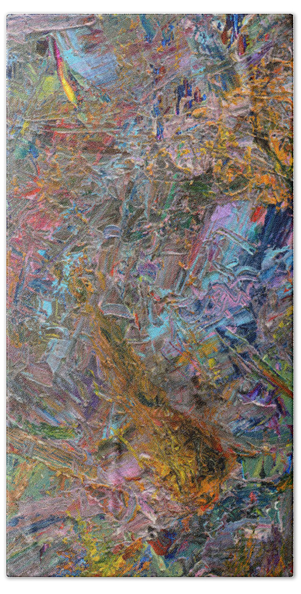Abstract Bath Towel featuring the painting Paint Number 26 by James W Johnson