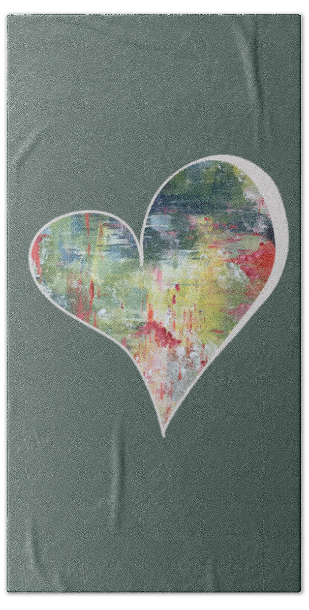 Heart Bath Towel featuring the painting Painted Heart by Christie Olstad