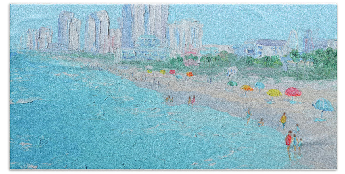 Beach Bath Towel featuring the painting Panama City Beach Impression by Jan Matson
