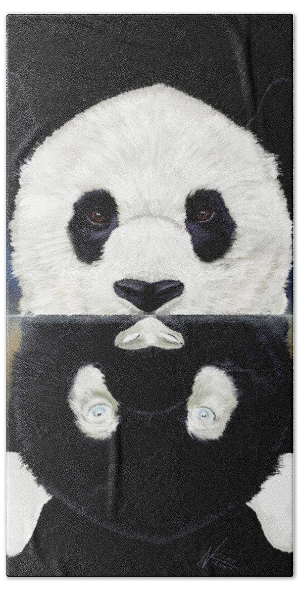 Panda Bath Towel featuring the digital art Panda by Norman Klein