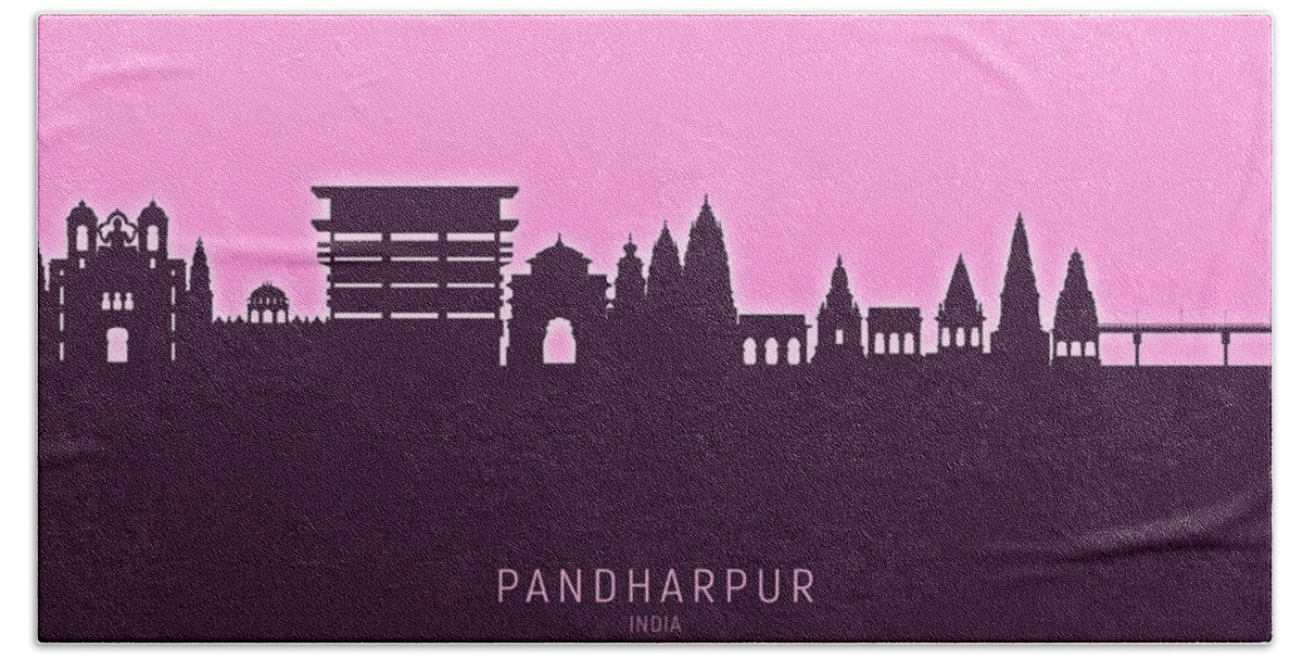 Pandharpur Bath Towel featuring the digital art Pandharpur Skyline India #14 by Michael Tompsett
