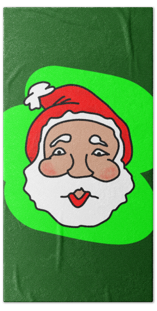 Santa Hand Towel featuring the digital art Papa Christmas - Christmas Art by Bill Ressl