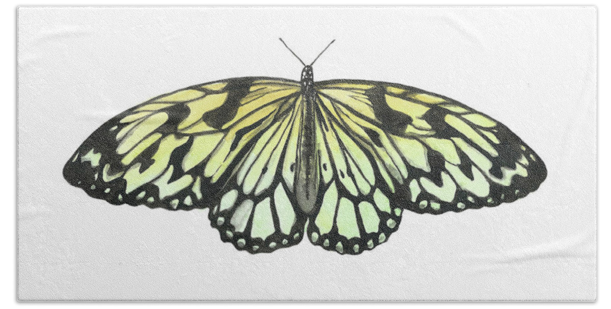 Butterfly Bath Towel featuring the painting Paper Kite Butterfly by Pamela Schwartz
