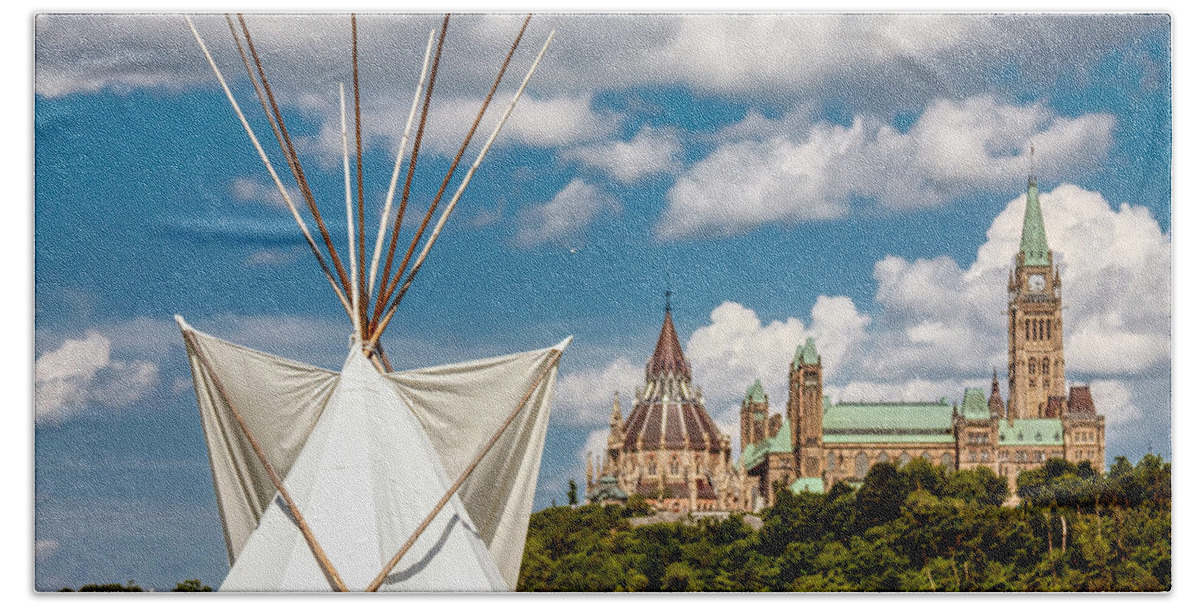 Ottawa Bath Towel featuring the photograph Parallel Worlds in Canada by Tatiana Travelways