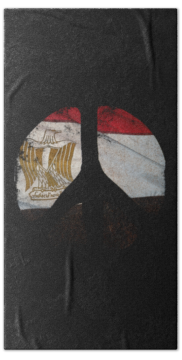 Funny Bath Towel featuring the digital art Peace Egypt Retro by Flippin Sweet Gear