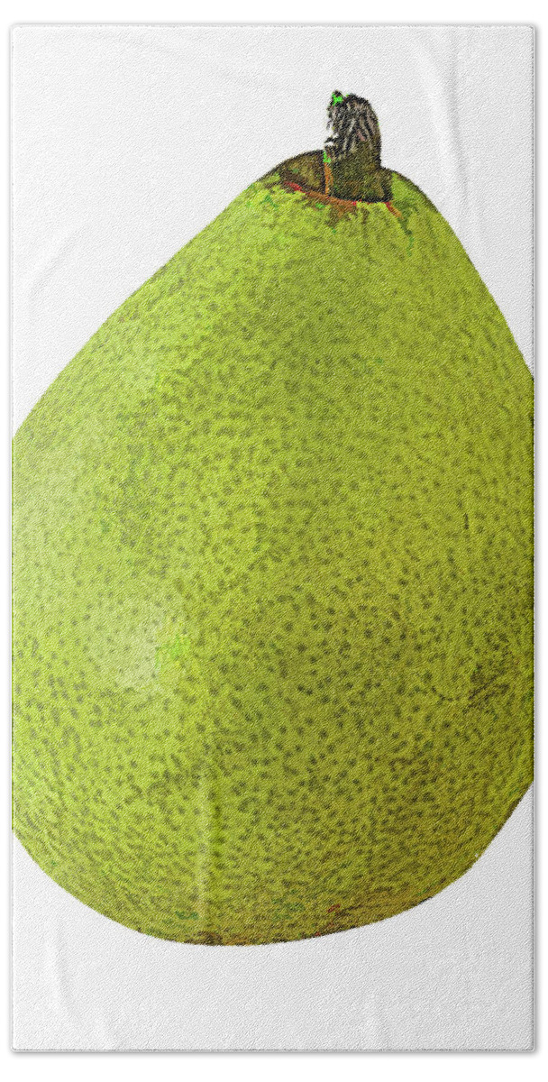 Pear. Pyrus Bath Towel featuring the photograph Pear On White Background by Gary Slawsky