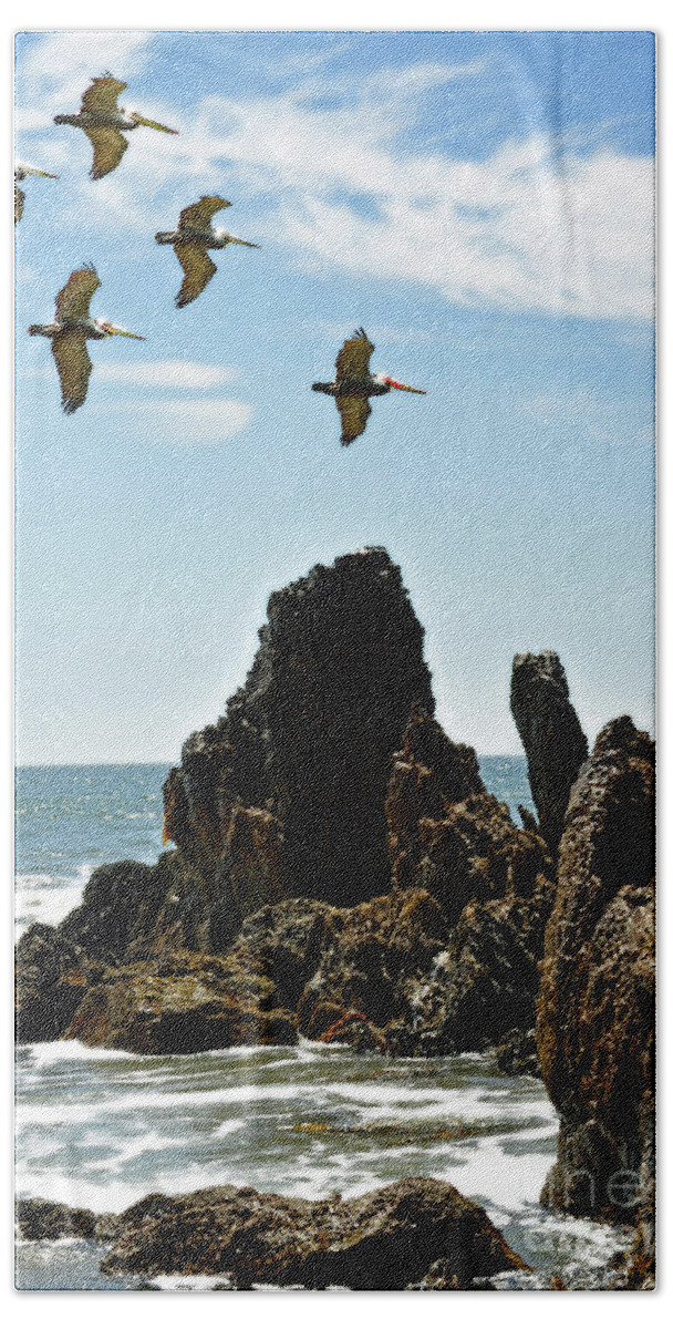 Pelican Hand Towel featuring the photograph Pelican Inspiration by Gwyn Newcombe