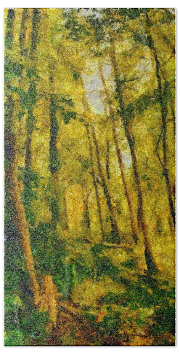 Woods Bath Towel featuring the mixed media Pennsylvania Woods by Christopher Reed