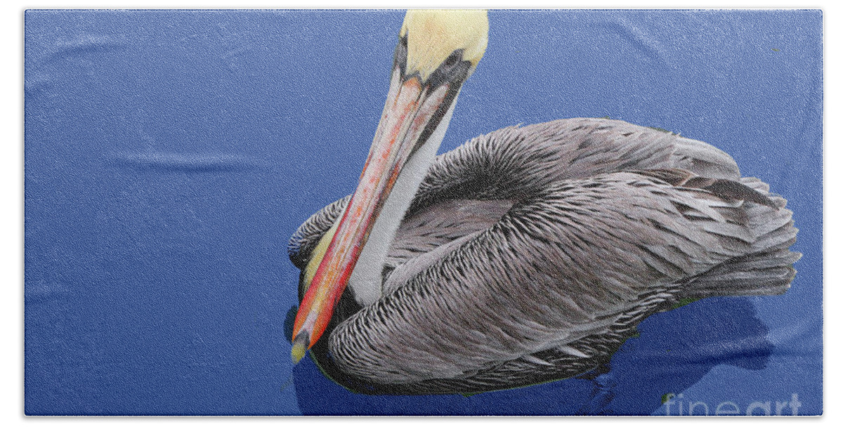 Nature Bath Towel featuring the photograph Pensive Pelican by Mariarosa Rockefeller