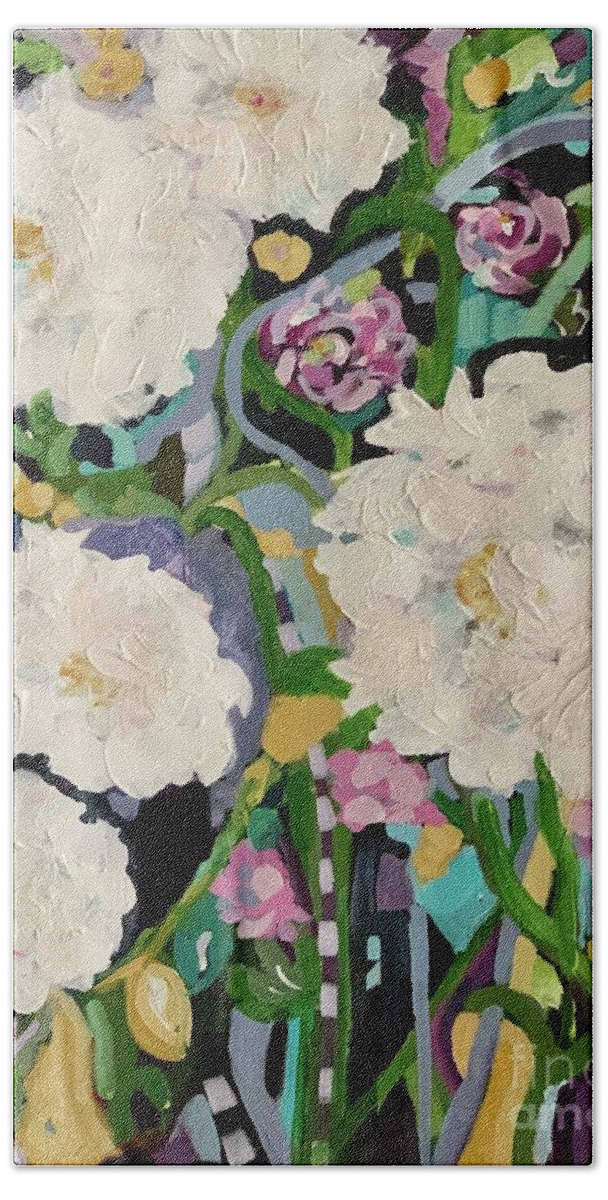  Hand Towel featuring the painting Peonies by Patsy Walton