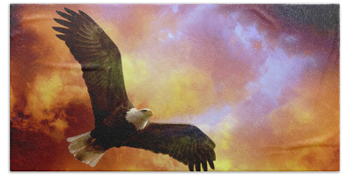 Eagle Bath Towel featuring the photograph Perseverance by Lois Bryan