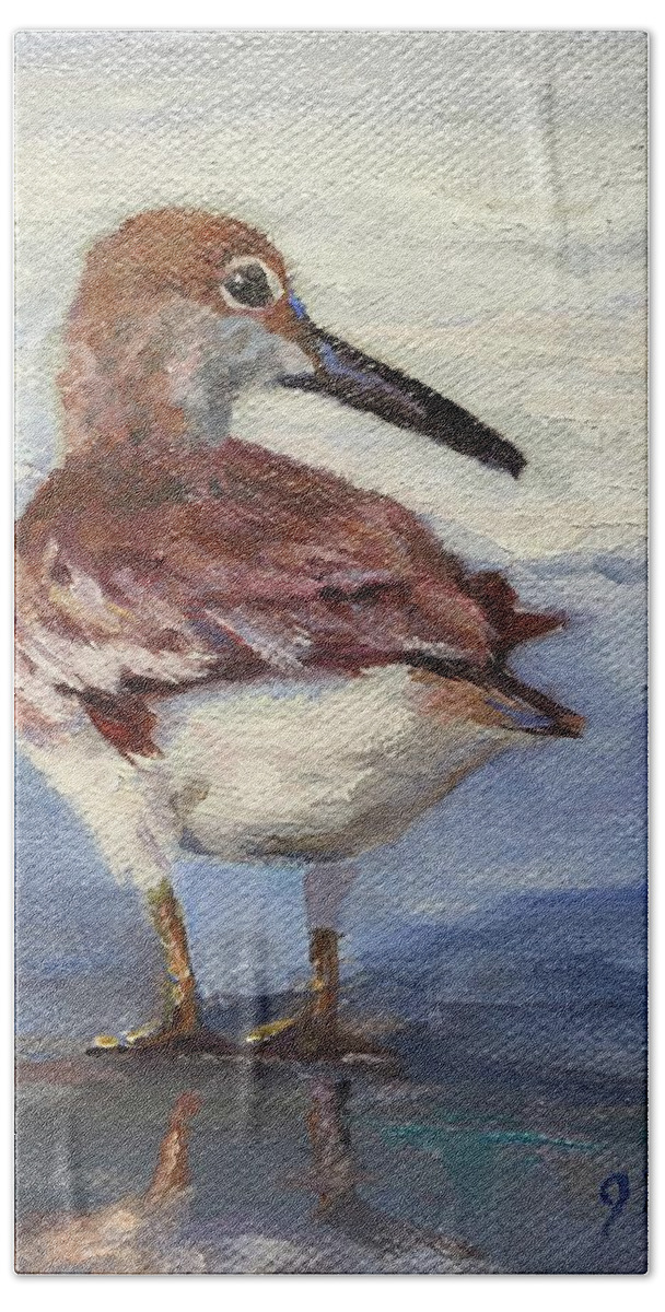 Sandpiper Hand Towel featuring the painting Peter Piper by Judy Rixom