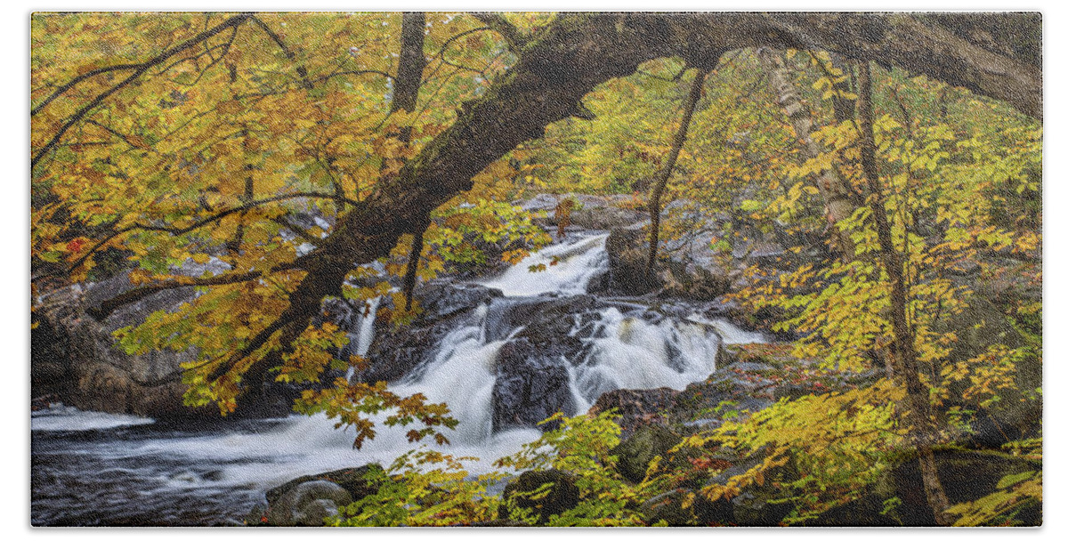 Phillips Hand Towel featuring the photograph Phillips Brook Autumn Spiral by White Mountain Images