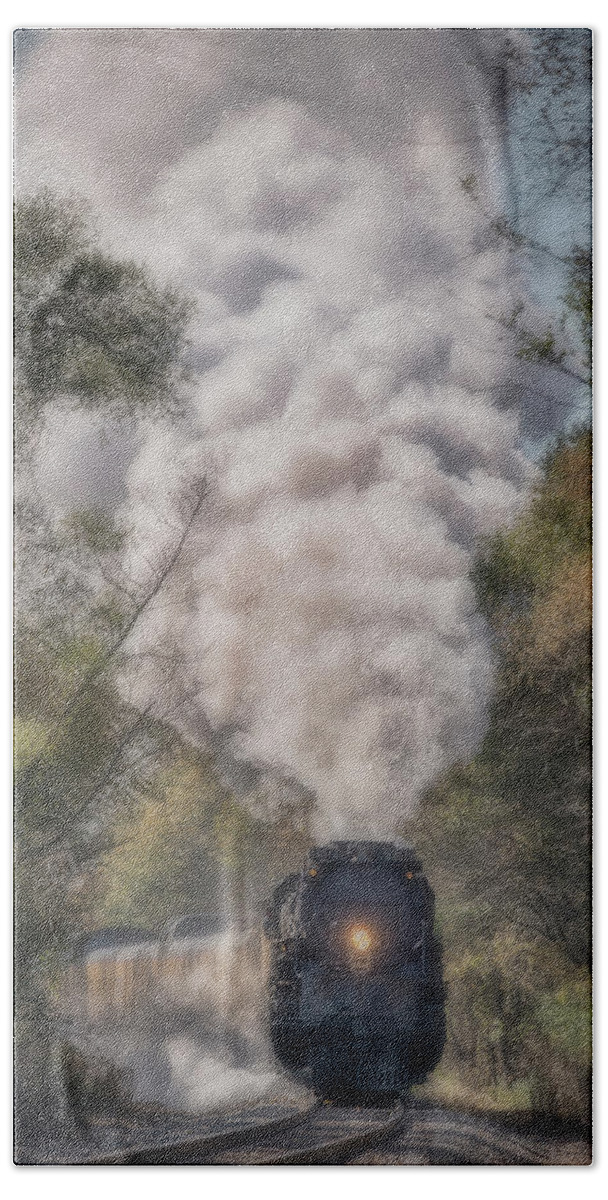 Railroad Bath Towel featuring the photograph Photographic Art of Union Pacific 4014 Big Boy at Hope Arkansas by Jim Pearson