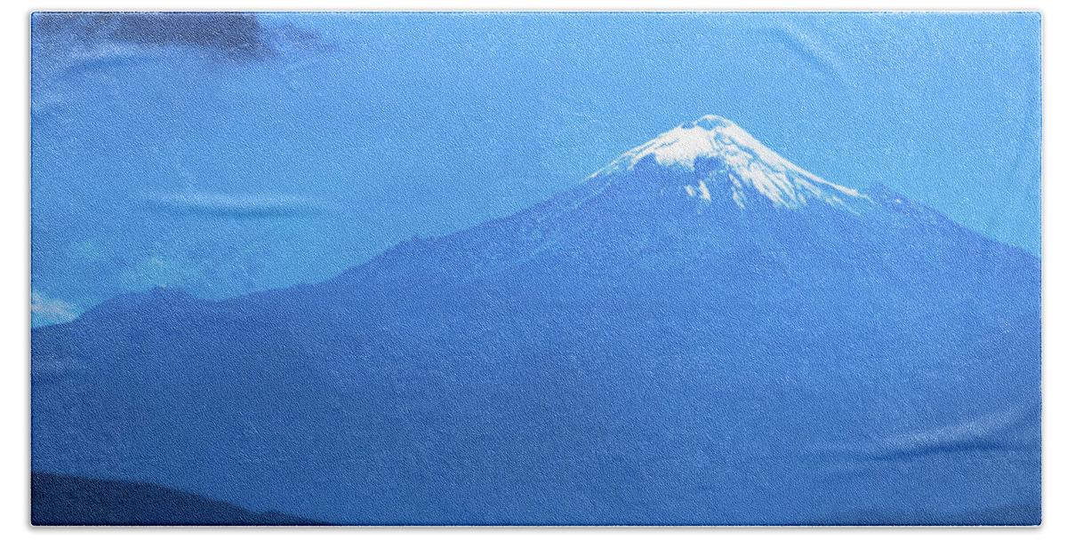 Volcano Bath Towel featuring the photograph Pico de Orizaba Viewed from aboard a Ship in Veracruz by William Dickman
