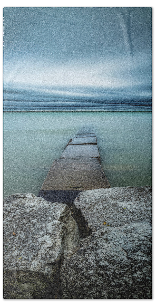 Pier To Nowhere Hand Towel featuring the photograph Pier to Nowhere by Paul Bartell