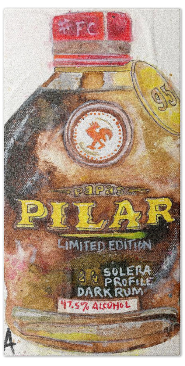 Rum Hand Towel featuring the painting Pilar by Kasha Ritter