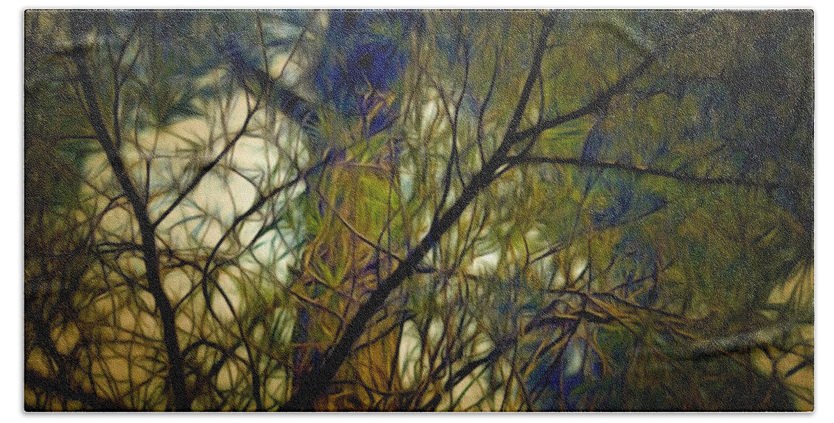 Branches Bath Towel featuring the mixed media Piney Branches by Christopher Reed