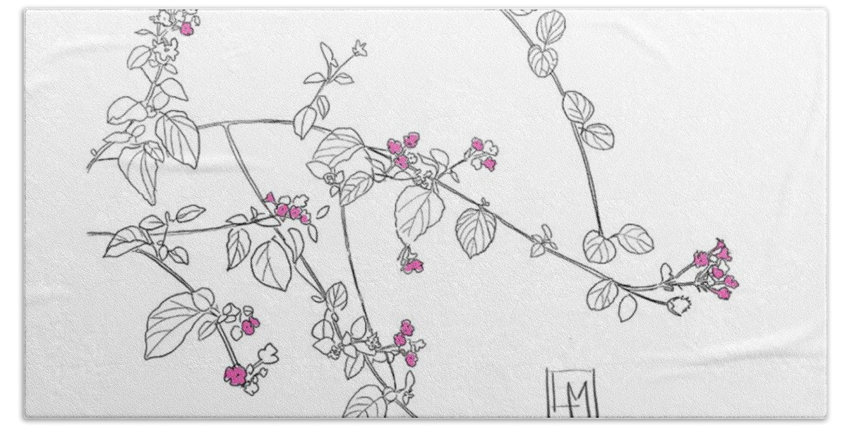 Vase Bath Sheet featuring the digital art Pink Blooms by Luisa Millicent