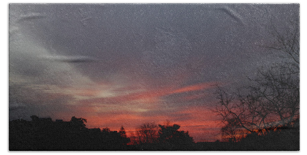 Morning Hand Towel featuring the photograph Pink Morning After Sunrise February 17 2021 by Miriam A Kilmer