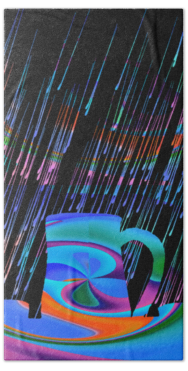Cool Art Hand Towel featuring the digital art Pitcher in Picture Abstract by Ronald Mills