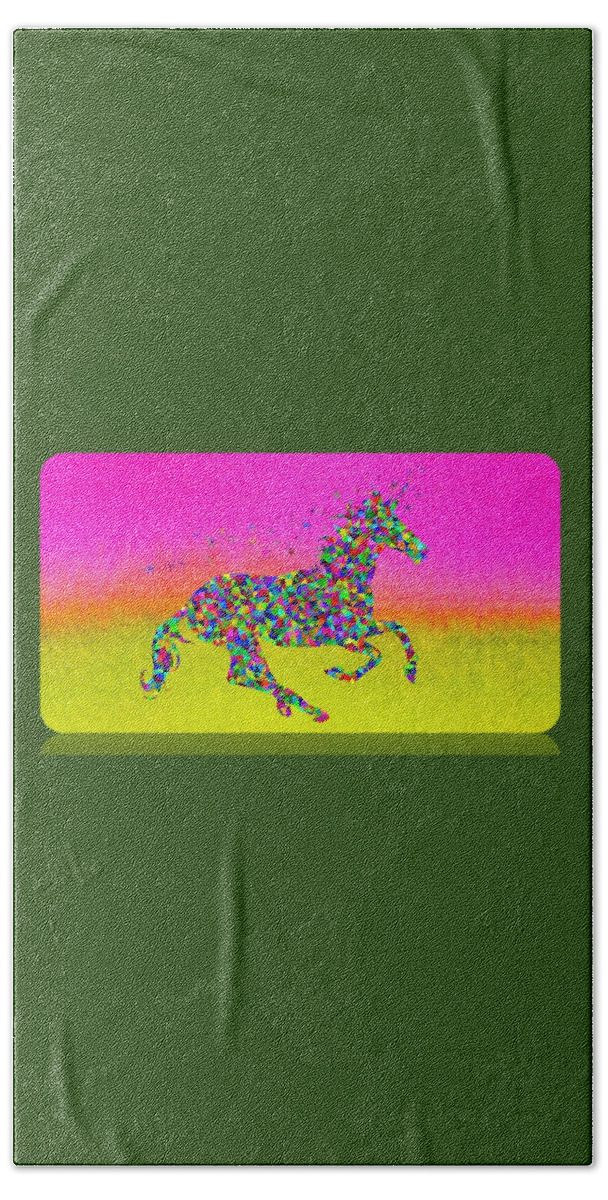 Horse Bath Towel featuring the digital art Pixelated Horse by Nancy Ayanna Wyatt