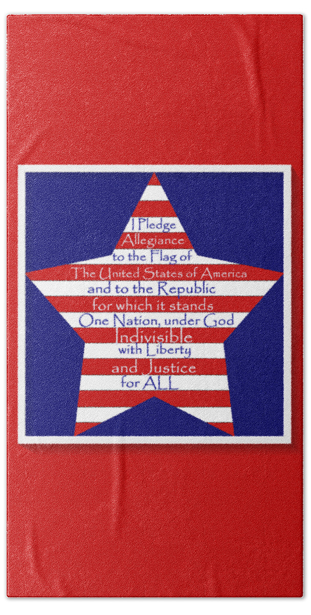 Star Hand Towel featuring the digital art Pledge of Allegiance 2 by Marian Bell