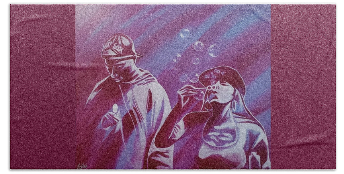 Hiphop Hand Towel featuring the painting Poetic Justice by Ladre Daniels