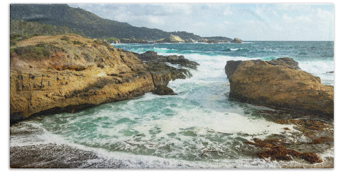 Big Sur Hand Towel featuring the photograph Point Lobos Seascape by Mark Miller