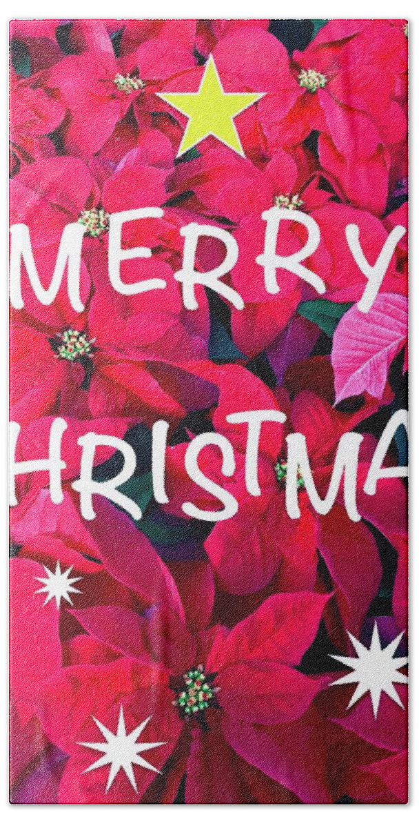 Poinsettia Hand Towel featuring the photograph A Pointsettia Christmas by Alida M Haslett