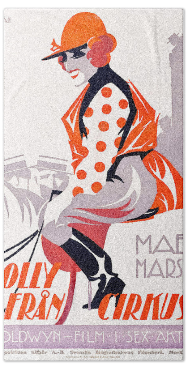 Rohman Hand Towel featuring the mixed media ''Polly of the Circus'', 1917 - art by Eric Rohman by Movie World Posters