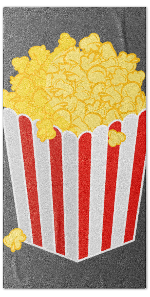 Popcorn Bath Towel featuring the digital art Popcorn Vector Icon by THP Creative