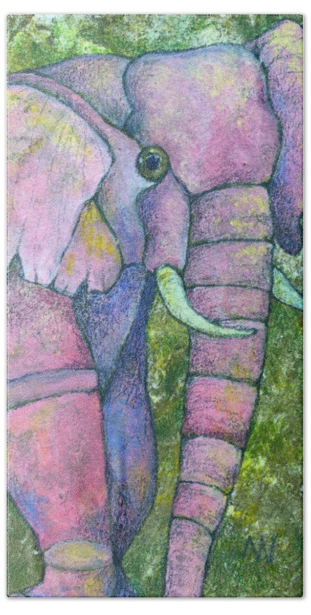 Pink Hand Towel featuring the photograph Pretty in Pink Elephant by AnneMarie Welsh