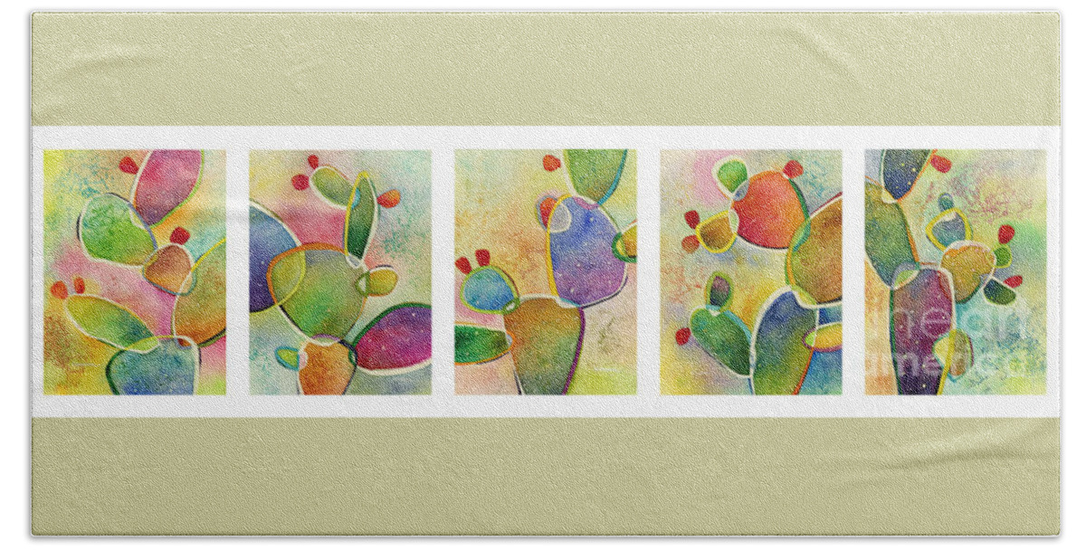 Cactus Hand Towel featuring the painting Prickly Pizazz Series by Hailey E Herrera