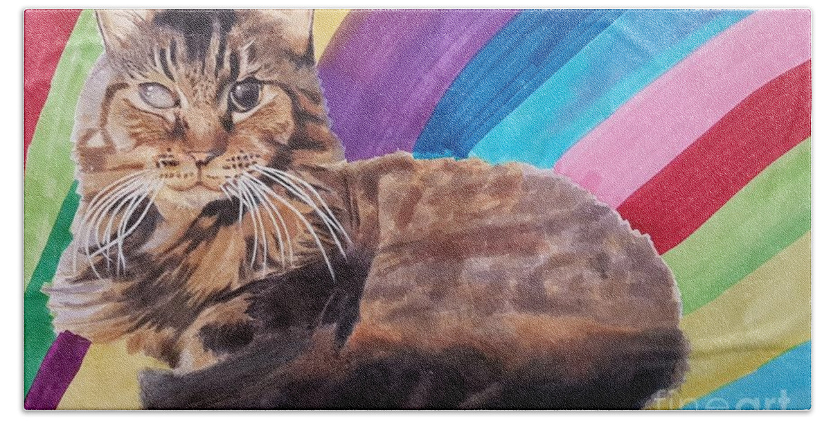 Cats Bath Towel featuring the painting Princess Lily by Cassy Allsworth