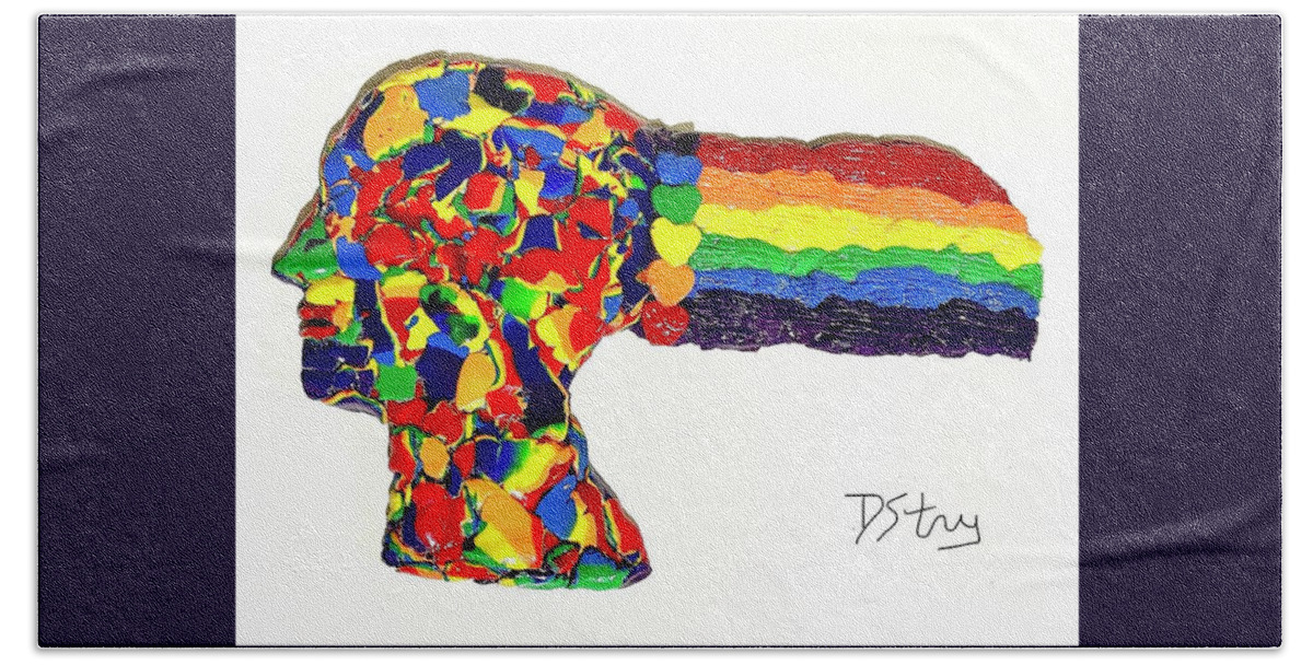 Lgbtq Bath Towel featuring the mixed media Proud To Be Free by Deborah Stanley