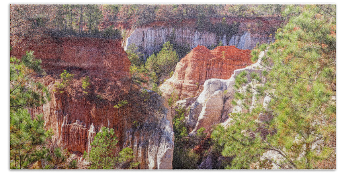 Providence Canyon State Park Hand Towel featuring the photograph Providence Canyon Across by Ed Williams