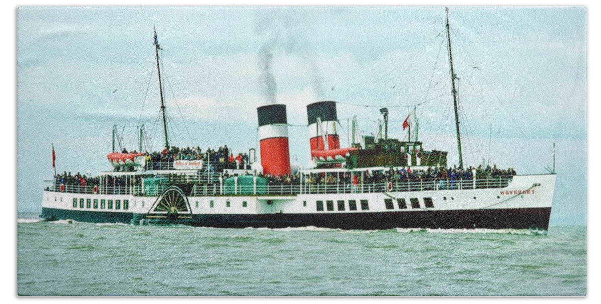  Bath Towel featuring the photograph PS Waverley Paddle Steamer 1977 by Gordon James