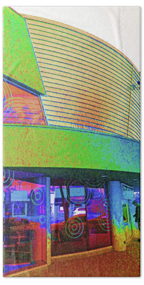 Architecture Bath Towel featuring the photograph Psychedelic 60's Building by Andrew Lawrence