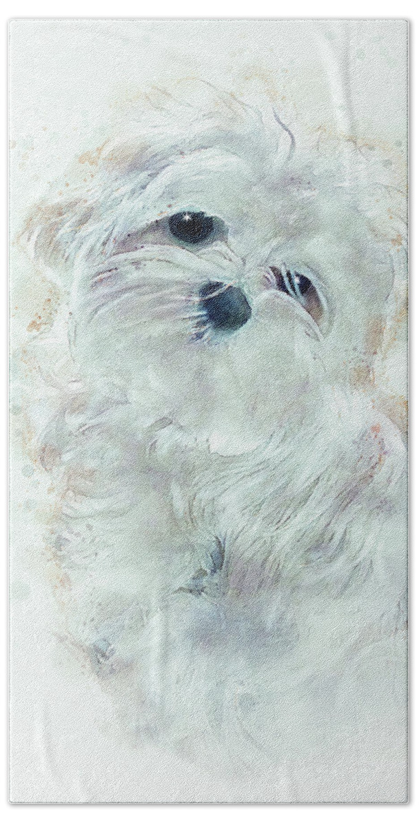 Animal Bath Towel featuring the digital art Puppy Love by Lois Bryan
