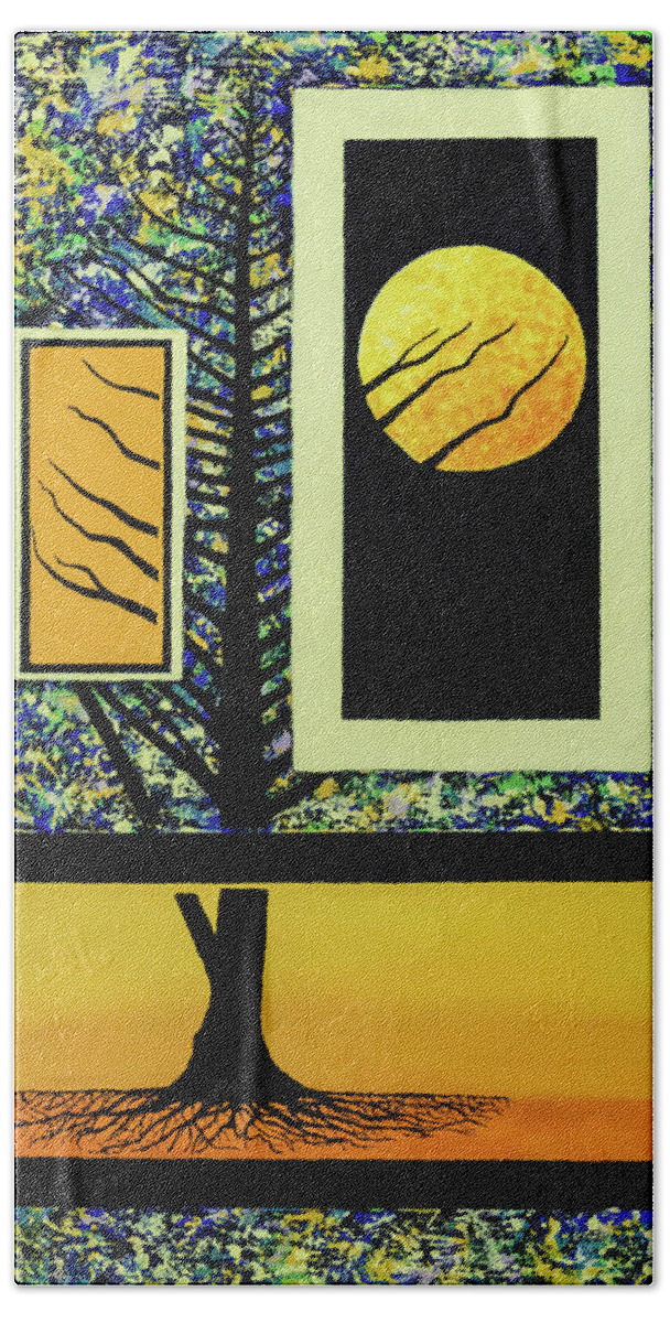 Fall Hand Towel featuring the painting Quadtych by JP McKim