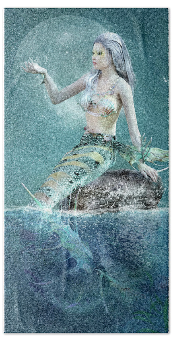 Queen of the ocean Hand Towel by EllerslieArt - Pixels