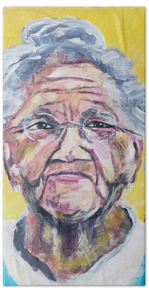 Grandmother Bath Towel featuring the painting Quintessential Grandmother by Mark Ross